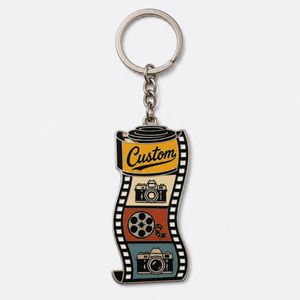 Porte-clés personnalisé en gros de haute qualité, design bobine d'appareil photo rétro, chaînes de bobine de film vintage, souvenir pour photographe - Product Image 3