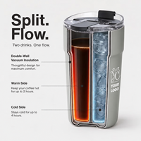 Gobelets isothermes personnalisés avec logo, 30 oz, en acier inoxydable, à double compartiment, couvercle anti-fuite, sans BPA, s'adaptent aux porte-gobelets