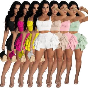 Conjunto Deportivo para Mujer, Top Corto y Pantalones Cortos Deportivos, Estilo Informal para Actividades al Aire Libre - Product Image 1