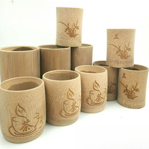 Tasse à saké japonaise tasse <span class=keywords><strong>en</strong></span> <span class=keywords><strong>bois</strong></span> de bambou sculpté antique tasse à thé naturelle pour thé vin café artisanat d'art populaire traditionnel de Chine - Product Image 2