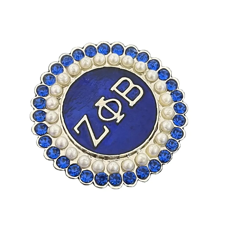 เข็มกลัดสัญลักษณ์ตัวอักษร Zeta phi Beta แบบวงกลมเข็มกลัดปกเสื้อสำหรับงานปาร์ตี้ของขวัญจบการศึกษา