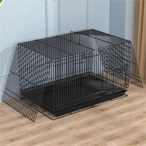 กรงนกโลหะทรงสี่เหลี่ยมขนาดใหญ่แบบพับได้สำหรับนกคีรีบูน นกแก้ว นกเลี้ยง - Product Image 3
