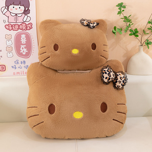 Peluche <span class=keywords><strong>chat</strong></span> KT imprimé léopard <span class=keywords><strong>noir</strong></span>, en coton PP, avec filet, cadeau d'anniversaire pour femme, poupée pour machine à griffes - Product Image 5