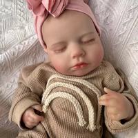2024 alta calidad 45cm Reborn Sleeping Baby Doll recién nacido silicona realista Reborn Doll Set bebé Reborn niño muñeca