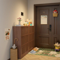 Vente directe d'usine, armoire à chaussures grande capacité, style crème, écologique et durable, idéale pour l'entrée.