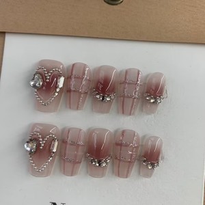 Prensa corta hecha a mano <span class=keywords><strong>en</strong></span> las <span class=keywords><strong>uñas</strong></span>, venta al por mayor, <span class=keywords><strong>uñas</strong></span> postizas acrílicas Rojas, prensa personalizada <span class=keywords><strong>en</strong></span> las <span class=keywords><strong>uñas</strong></span>, etiqueta privada con dijes - Product Image 5