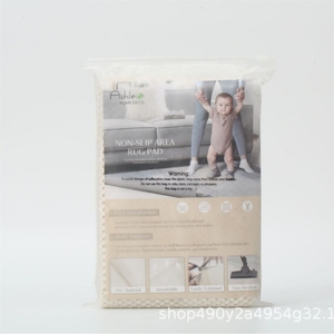 Tapis antidérapant en PVC, petit carré, blanc cassé, grande taille - Product Image 5
