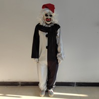 Nouveau Costume Art the Clown de Terrifier avec Masque en Latex Intégré, Accessoire de Fête Horreur pour Adulte, Idéal pour Halloween