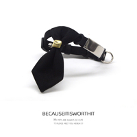 Collier élégant pour chat avec cravate noire ou grise, réglable, mignon, en polyester doux, pour chatons, chats et petits chiens