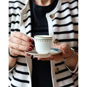 Service à café Richard Ginori Lago 12 tasses avec décoration Cristina, style chinois, ensembles de tasses à thé en métal pour hôtels, pour le Nouvel An chinois - Product Image 2