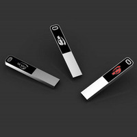 Nouveauté cadeau promotionnel Mini métal 8/16/32/64 Go clé USB porte-clés stylo personnalisé clé USB lumière LED clé USB