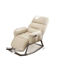 Moderner Minimalistischer Metallrahmen-Schaukelstuhl für Zuhause, Wohnheim, Balkon - Bequemes Sofa mit Rückenlehne für Langes Sitzen, Lesen und Entspannen