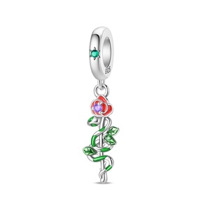 Colección Primavera: Abalorios de circonita con forma de pájaro, caracol, libélula y abeja, accesorios DIY para joyería y cadenas de mano, chapados en plata. - Product Image 6