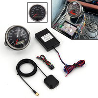 Compteur de vitesse 85 mm 220 km/h avec affichage à aiguille et LCD 2 en 1, 12 V/24 V avec kit capteur de signal d'antenne GPS pour voiture, camion, SUV 9-32 V