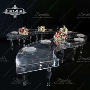 طاولة حفلات سربنتين أكريليك فاخرة شفافة لحفلات الزفاف أثاث فندق عصري متين - Product Image 3