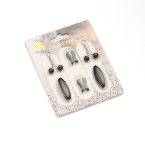 Nouvel ensemble de 6 épingles de sûreté assorties <span class=keywords><strong>pour</strong></span> clips de cou, épingles à <span class=keywords><strong>hijab</strong></span>, export Moyen-Orient, accessoires de perles, musulman - Product Image 1