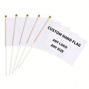 Factory Direct Custom Sublimation Printed Hand <b>Flag</b> Any Size Logo Mini Waving <b>Flag</b> with Round Top Pole - Product Image 5