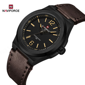 NUEVO Reloj NAVIFORCE 9233 BGNGN Verde para Hombre, Caja Delgada, Correa de Cuero, Reloj Deportivo Resistente al Agua, Relojes de Cuarzo Japoneses - Product Image 4