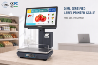 Balance intelligente LongFly A150L avec système POS Windows, double écran tactile de 15,6 pouces, imprimante d'étiquettes, certifiée OIML, processeur Intel I7, Bluetooth/WiFi