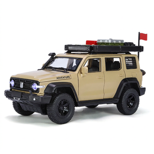 Modellino SUV Fuoristrada in <span class=keywords><strong>Scala</strong></span> <span class=keywords><strong>1</strong></span>:<span class=keywords><strong>24</strong></span> in Lega Pressofusa con Effetti Sonori e Luminosi, Funzione Pull-Back e Porte Apribili, Auto Giocattolo da Regalo - Product Image 1
