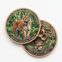 Pièce de monnaie en cuivre de 1 once du fabricant d'origine, motif Tigre Feline Apex Predator Asian Jungle Spirit Fierce Majesty, pour les réserves de faune.