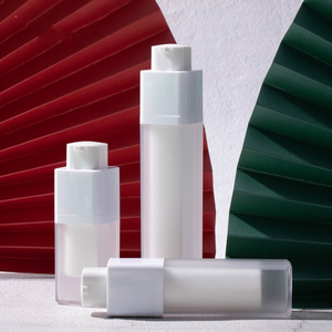 15ml 30ml 50ml mờ + trắng hai lớp chất lượng cao vòng/vuông quay không có không khí chai chăm sóc da mỹ phẩm chai nhựa - Product Image 2