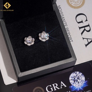 Ready to Ship Moissanite Earrings Hip Hop Jewelry D Vvs1 Moissanite Diamond 925 Sterling <b>Silver</b> Men <b>Stud</b> Earrings - Product Image 4