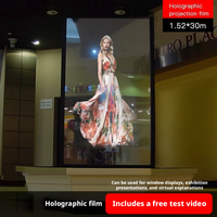 Film de projection arrière holographique 3D pour vitrine, film transparent 1,52 * 30 mètres