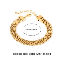 Bracelets tendance vintage rétro imperméables pour femmes, anniversaire, plaqué or 18 carats, acier inoxydable, chaîne en os de poisson, charme à la mode