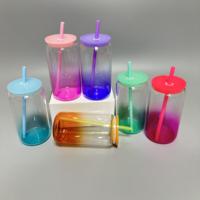 Mugs à café en verre classiques de luxe pour entrepôt, avec couvercle à paille rabattable, logo personnalisé, réutilisables, couleur du client, rentrée scolaire, 100% garanti