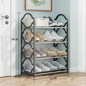 Estante organizador de almacenamiento de zapatos de metal duradero para casa y dormitorio - Product Image 1