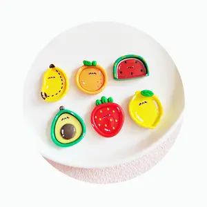100 adet mini kawaii meyve kasesi karpuz limon muz çilek mandalina reçine boncuk balçık dekor için