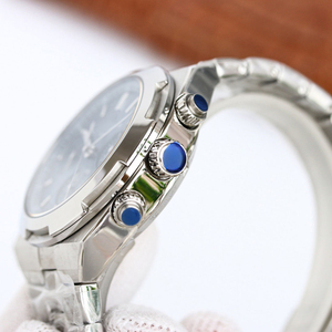 5500V High End Luxury Chronograph Mechanical <b>Watch</b> Men Premium Blue Dial Three Eyes <b>Watch</b> For Daily Wear - Product Image 4