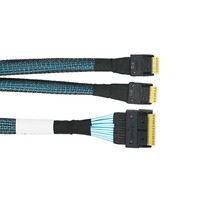 Câble haute vitesse Linkreal PCIe4.0 SlimSAS SFF-8654/U.2 8i vers 2*8654 4I 24G