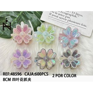 Fermaglio per capelli a forma di quadrifoglio da 8 cm, accessorio per capelli per donne e ragazze - Product Image 3