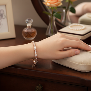 2.50TCW Round Brilliant Cut Real Diamond Tennis Bracelet 10K <b>Rose</b> <b>Gold</b> 7 Inches Women's Excellent Premium <b>Bangle</b> - Product Image 2