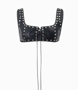 Conjunto de 2 Piezas de Moda Punk: Top Corto de Cuero Sintético y Minifalda Ajustada, Estilo Casual y Sexy para Mujer - Product Image 5