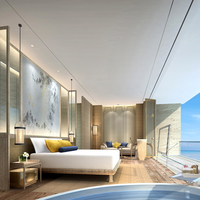 Meubles d'hôtel 5 étoiles au design moderne personnalisé pour salon, chambres et motels - Packs et ensembles de meubles de chambre d'hôtel boutique