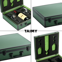 Étui de rangement pour vin portable multifonctionnel en PU, mousse EVA personnalisée, logo personnalisé, coffret cadeau pour vin, emballage en alliage d'aluminium, boîte à bijoux