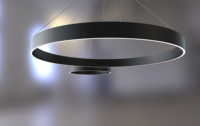 Profil en aluminium super profond de 15*90mm pour éclairage linéaire à LED Éclairage circulaire suspendu avec éclairage double face