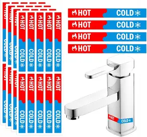 Su geçirmez musluk etiket kendini sopa sıcak işareti mutfak banyo musluk duş rozeti için soğuk işareti