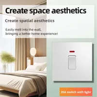 Interrupteur universel industriel intelligent JINMAI 20A IP66 étanche 250V PC à 1 voie avec panneau néon à montage mural pour usage domestique