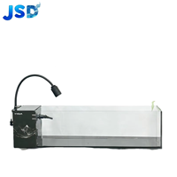 Akuarium Meja JSD Jinjing Ultra Clear Glass Stream dengan Filter Belakang, Pemisah Kering dan Basah, Lampu Sorot Fokus Variabel, dan Aquascape