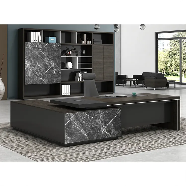 Ekintop modern ofis mobilyaları ahşap ofis masası fiyat l şekilli ofis masası yönetici