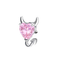 INS Halloween argent placage bijoux mignon dessin animé Zircon petit diable boucles d'oreilles pour les femmes
