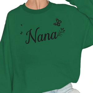 <span class=keywords><strong>Felpa</strong></span> Verde da Donna <span class=keywords><strong>con</strong></span> Design a <span class=keywords><strong>Farfalla</strong></span> in Stile Nana Cursivo, Manica Lunga in Maglia, Casual per l'Autunno, 100% Poliestere, Collo Tondo - Product Image 1