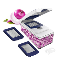 Nouveau 2024 Mandoline de cuisine multifonction manuelle en acier inoxydable, coupe-fruits, hachoir à oignons, trancheuse à légumes, hachoir à légumes