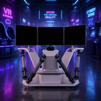 Plateforme de mouvement 6 DOF pour simulateur de course, machine de jeu de conduite à 3 écrans, équipement d'arcade de course immersif à monnayeur