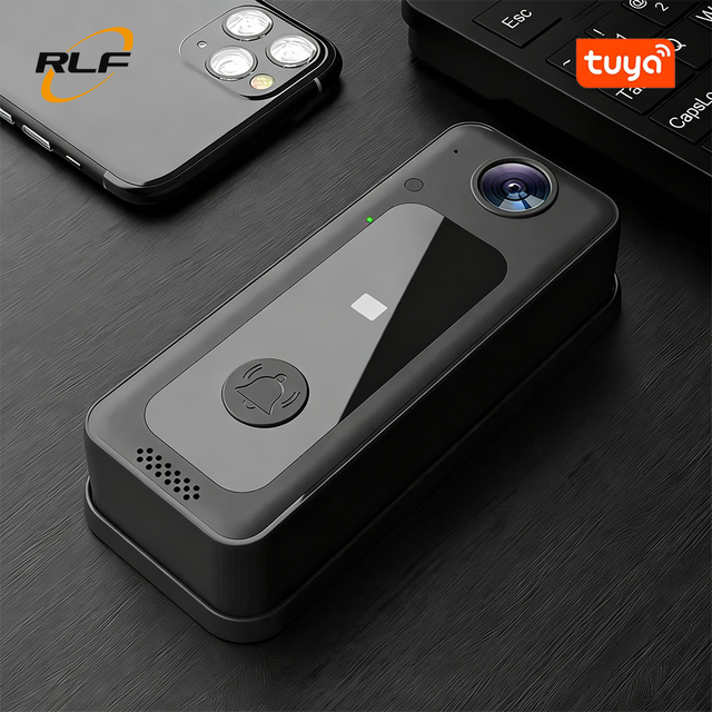 No Subscription Wireless WiFi Video Doorbell with Tuya App Water Resistant Battery Powered Custom PIR Motion Sensitivity Alert