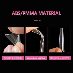 JIEYU PMMA/ABS - Puntas de <span class=keywords><strong>Uñas</strong></span> Cuadradas Francesas <span class=keywords><strong>Largas</strong></span> y Transparentes, Duraderas, Reutilizables, al por Mayor - Product Image 5